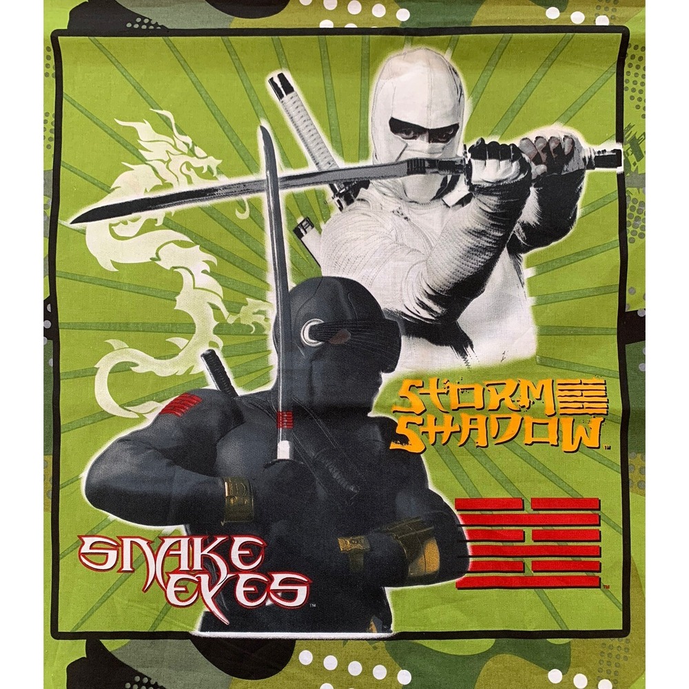Fabric- GI Joe Pillow Panel - Snake Eyes Storm Shadow Double side (8 Panels) 2yd